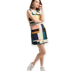 Zara Multicolor Geometric Mini Jumpsuit.